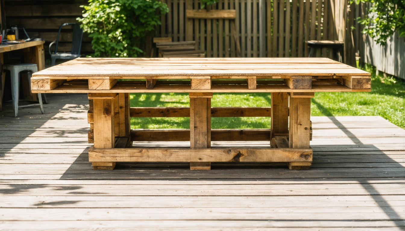 découvrez comment créer une table en bois de palette élégante et fonctionnelle, parfaite pour accueillir votre plancha et sublimer vos repas en extérieur.