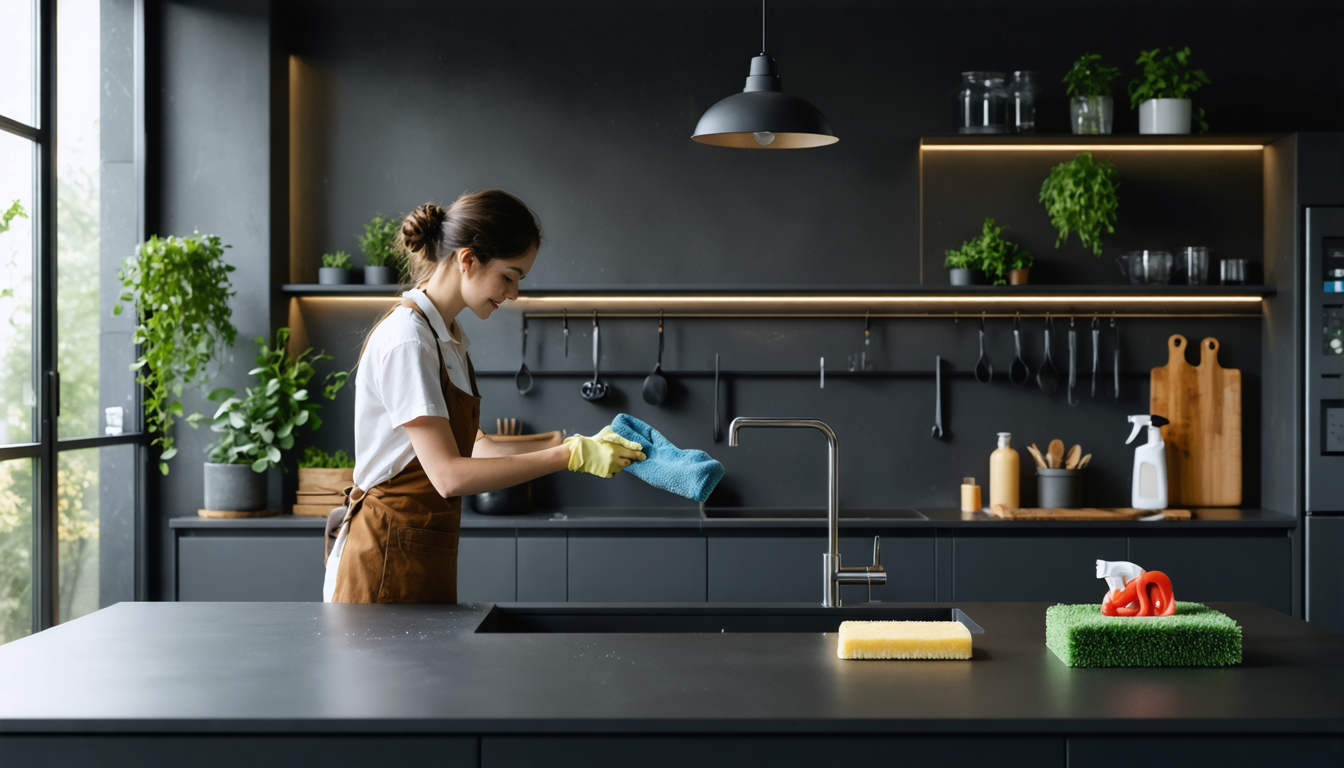 découvrez nos astuces pratiques pour nettoyer et entretenir efficacement une cuisine noir mat. apprenez les bons gestes et produits à utiliser pour préserver l’éclat et la beauté de vos surfaces noires au quotidien.