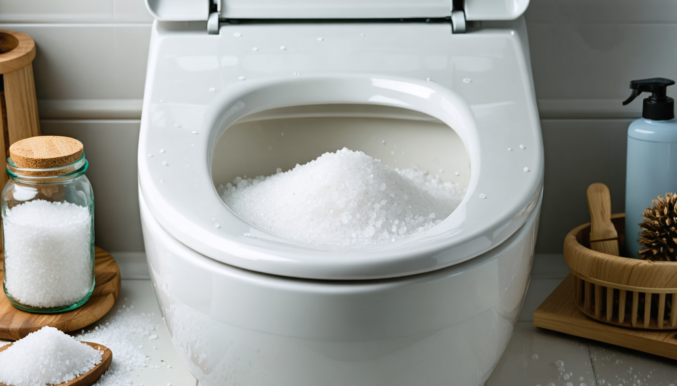 découvrez l'astuce de grand-mère pour des toilettes étincelantes grâce au gros sel ! apprenez comment cet ingrédient naturel peut éliminer les taches et désinfecter, tout en étant économique et écologique. transformez votre nettoyage en un jeu d'enfant et redonnez à vos sanitaires leur éclat d'origine.