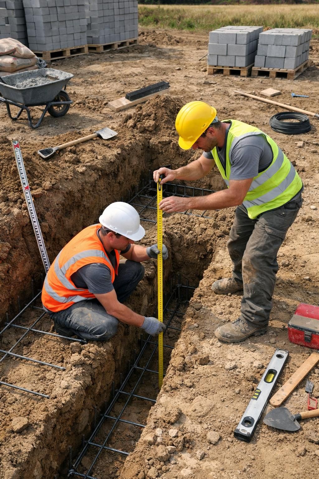 découvrez quelle profondeur de fondations est nécessaire pour assurer la stabilité et la durabilité d'une construction en parpaings, en tenant compte des normes et du type de sol.