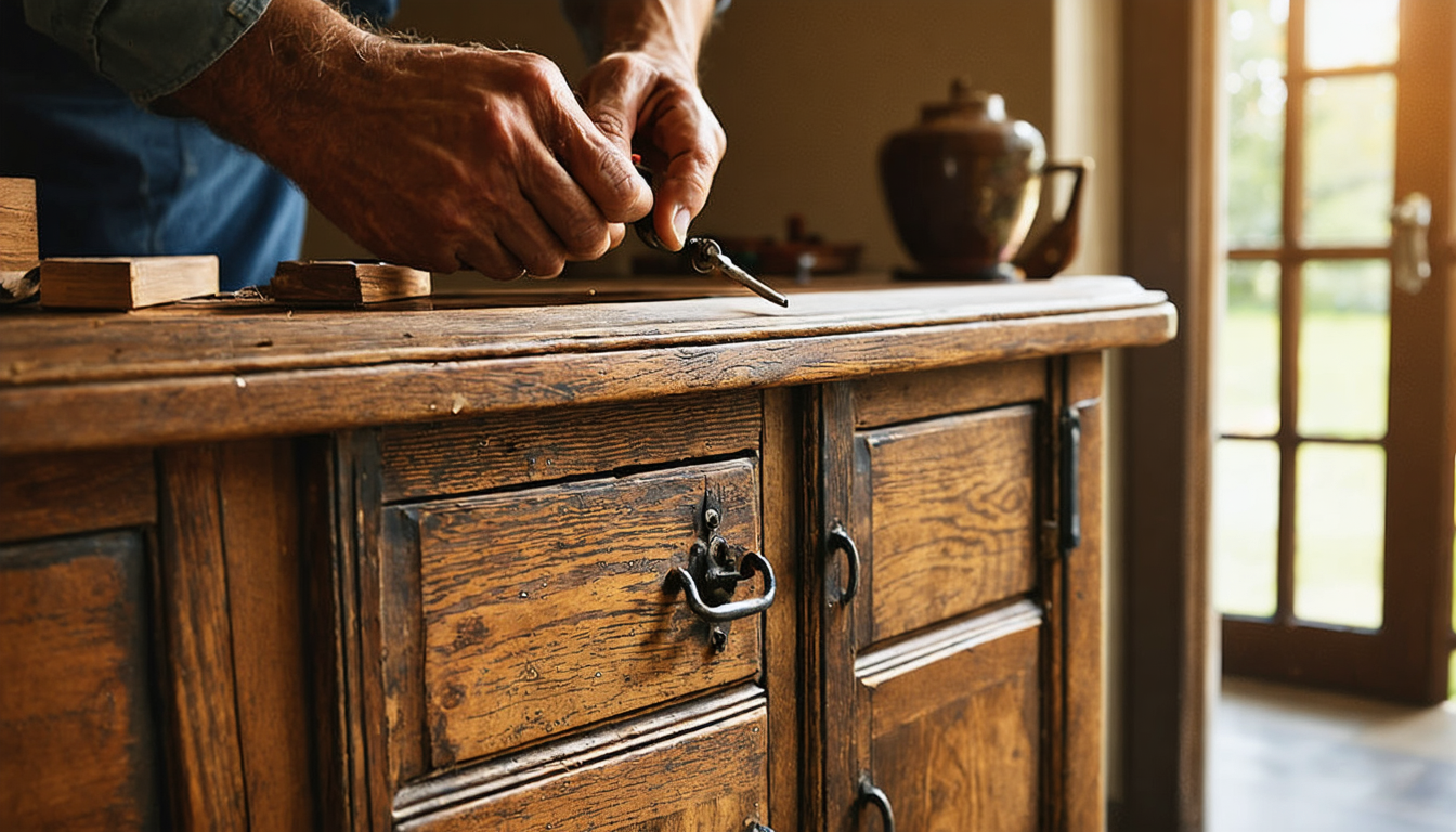 découvrez comment refaire l'entrée de serrure d'un buffet avec notre guide pratique pour redonner vie à votre meuble ancien et lui offrir une nouvelle fonctionnalité.
